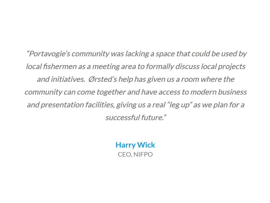 NIFPO & Orsted provide Portavogie community hub